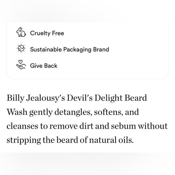 $3❤️‍🔥 ONLY 1! Billy Jealousy Beard Wash Travel Size 🧔‍♂️ NEW - Picture 2 of 4